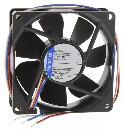 Produktfoto 1 von ebm-papst 8400 N Axiallüfter, Hülse, 12V dc / 2 W 167 mA, 3100 U/min, 69 m³/h IP68 80 mm 80mm 25 mm
