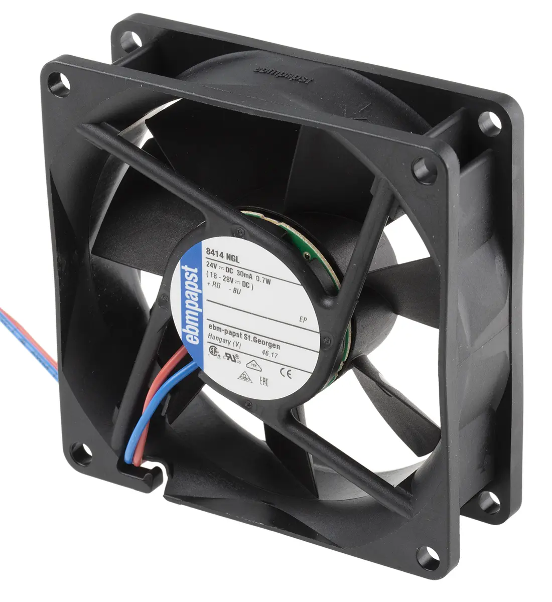 Produktfoto 1 von ebm-papst 8400 N DC-Axiallüfter, Gleitlager, 24 V dc / 700mW, 80 x 80 x 25mm, 1500U/min, 33m³/h