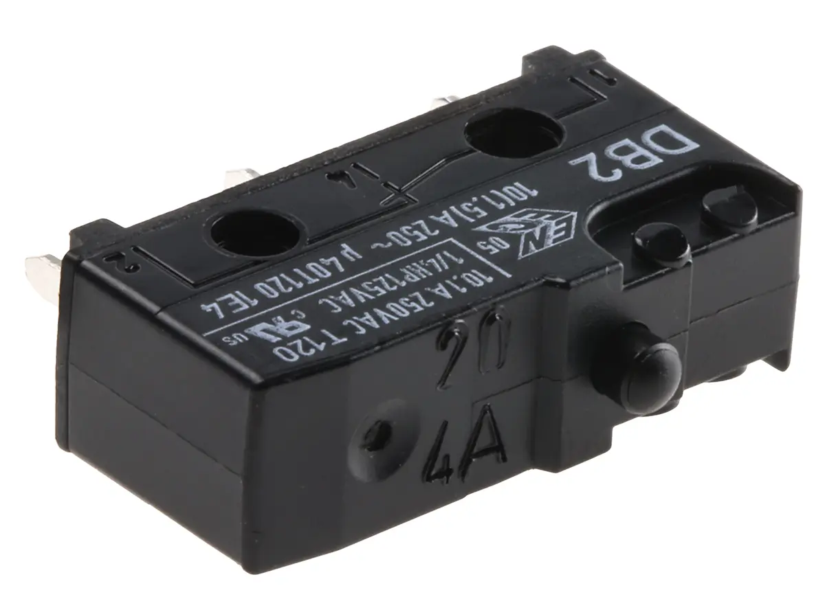 Produktfoto 1 von ZF Mikroschalter Knopf-Betätiger PCB, 10,1 A @ 250 V AC, SPDT 2,45 N -40°C - +120°C