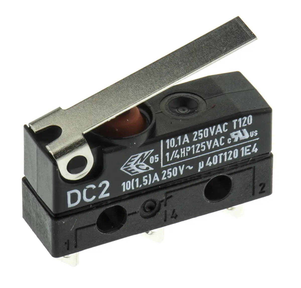 Produktfoto 1 von ZF Mikroschalter Scharnierhebel-Betätiger Lot, 1-poliger Umschalter, 250 V ac, 10.1A IP6K7 1.47N -40 °C - 120 °C