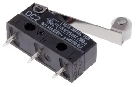 Produktfoto 1 von ZF Mikroschalter Rollenhebel-Betätiger Lot, 1-poliger Umschalter, 250 V ac, 10.1A IP6K7 1.27N -40 °C - 120 °C