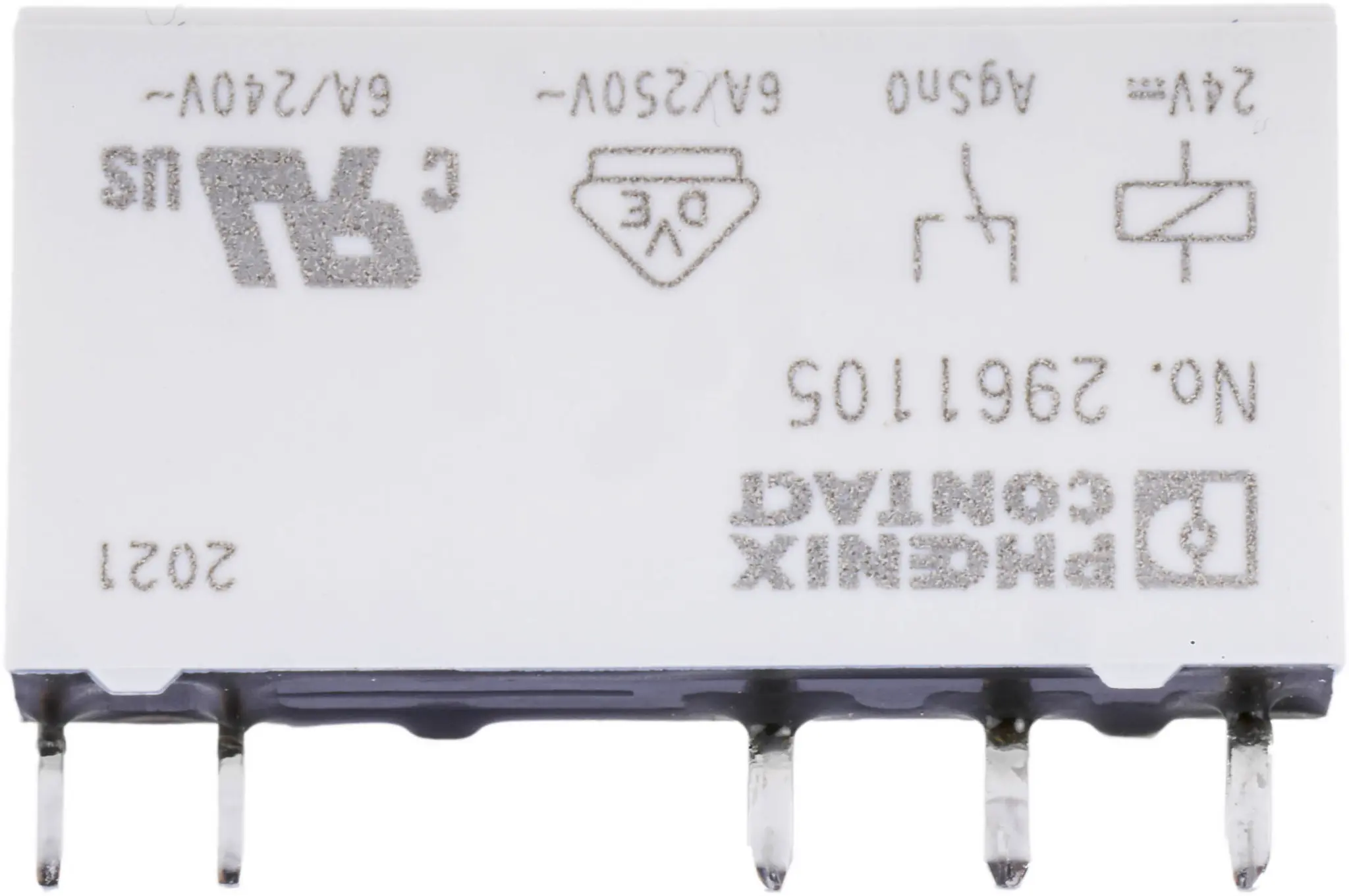Produktfoto 1 von Phoenix Contact REL-MR- 24DC/21 24V dc Spule 1-poliger Wechsler Printrelais 6A 3390Ω Monostabiles Relais
