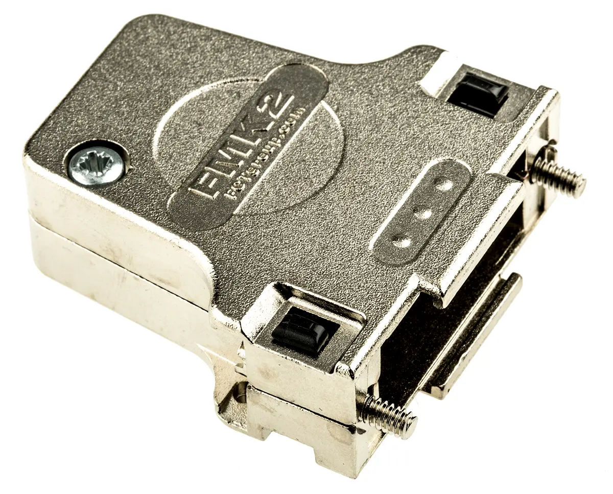 Produktfoto 1 von FCT from Molex 172704 D-Sub-Gehäuse Abgewinkelt, 15-polig, D: D-SUB, Silber, Größe 2, aus Zinkdruckguss