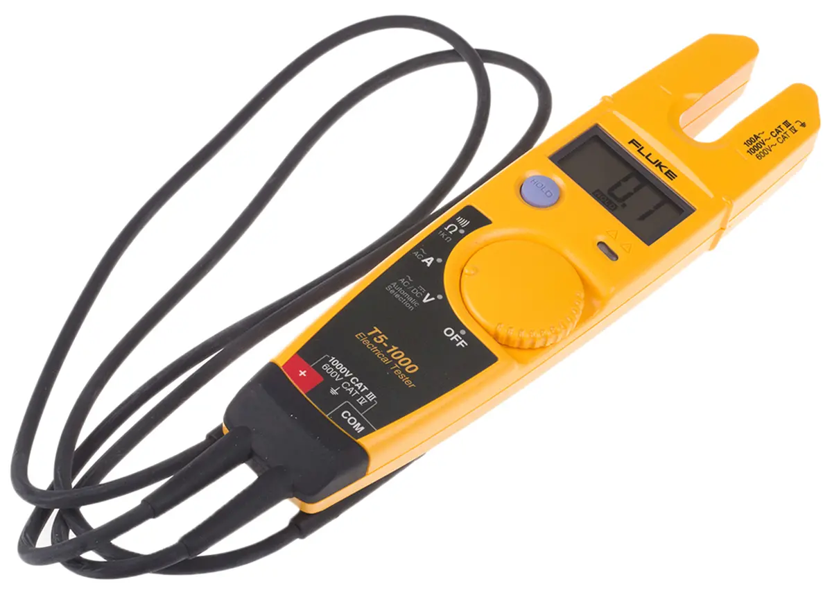 Produktfoto 1 von Fluke T5 Multifunktionsprüfgerät autom.RCD Test 1000V ac max. Wechselstrom, Wechselspannung, Stromdurchgang,