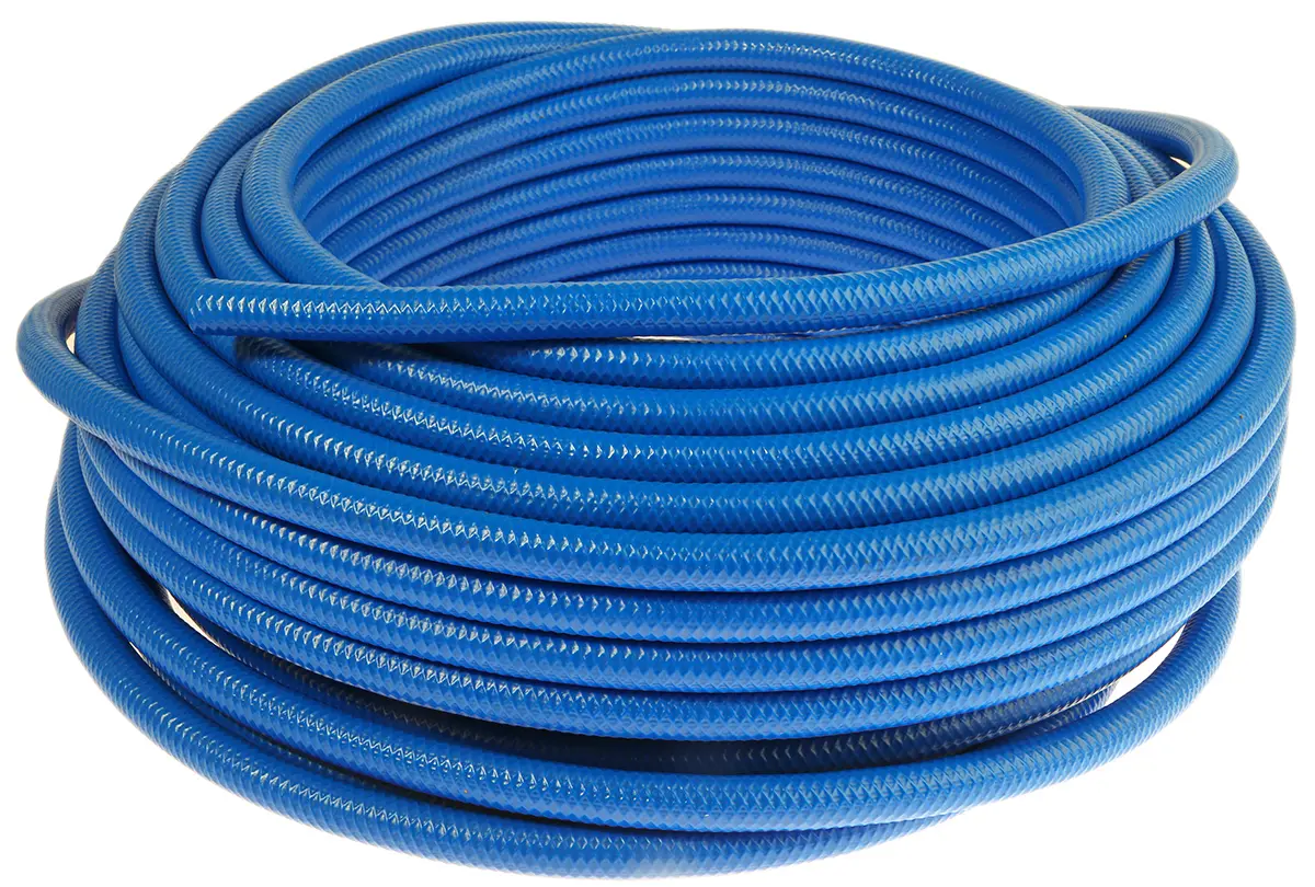 Produktfoto 1 von RS PRO Schlauch, Ø 8mm 12.5mm Blau PVC Übertragung 15 bar für Druckluft x 30m
