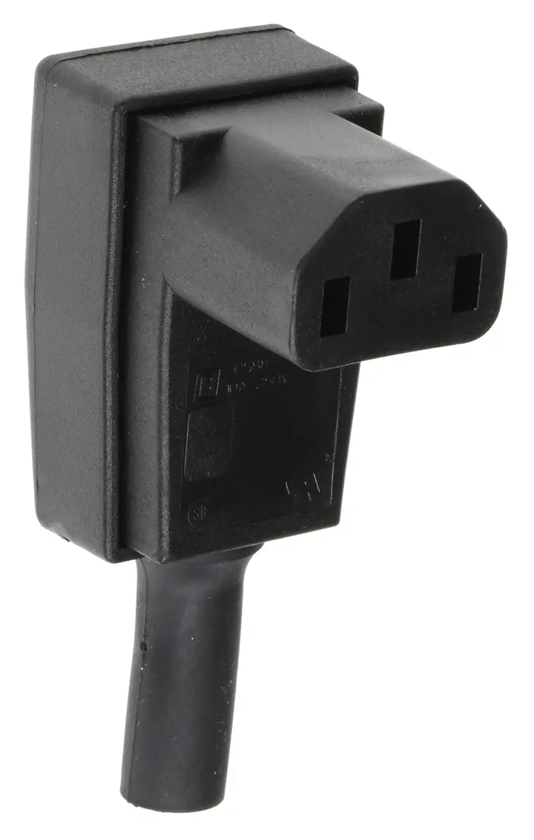 Produktfoto 1 von Bulgin PX0588 IEC-Steckverbinder C13, 250 V, gewinkelt Stecker, Kabel 10A