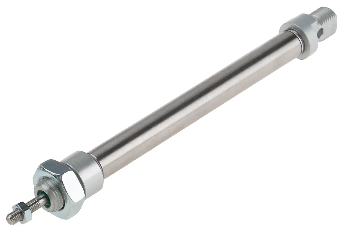 Produktfoto 1 von RS PRO ISO 6432 Pneumatikzylinder 80 mm Doppeltwirkend, Bohrung Ø 10 mm, bis 10 bar