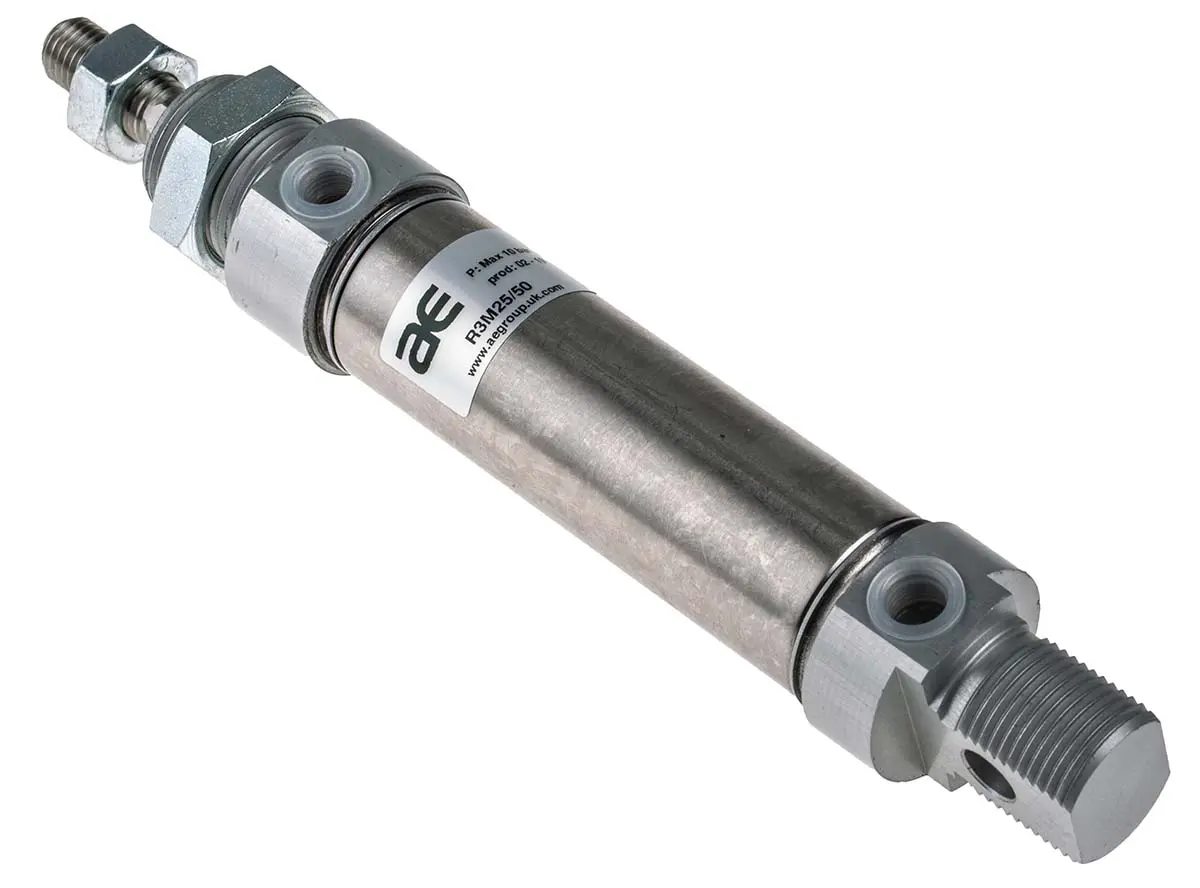 Produktfoto 1 von RS PRO ISO 6432 Pneumatikzylinder 50 mm Doppeltwirkend, Bohrung Ø 25 mm, bis 10 bar