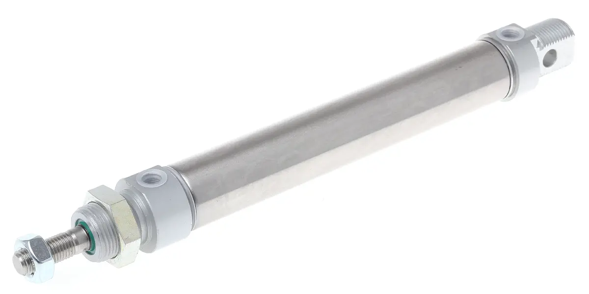 Produktfoto 1 von RS PRO ISO 6432 Pneumatikzylinder 125 mm Doppeltwirkend, Bohrung Ø 25 mm, bis 10 bar