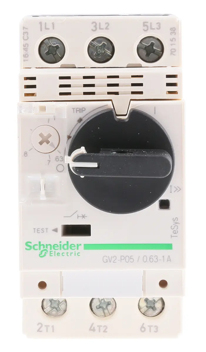 Produktfoto 1 von Schneider Electric TeSys GV2P Motorschutzschalter, 0,63 → 1 A 89mm x 44.5mm