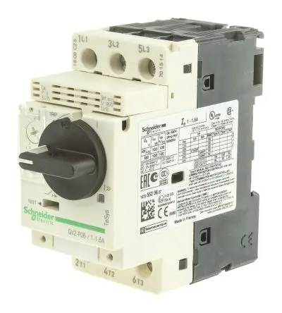 Produktfoto 1 von Schneider Electric TeSyS GV Motorschutzschalter, 1A, 1.6 A Schutzschalter 690V 89mm x 44.5 mm Motorschutzschalter mit