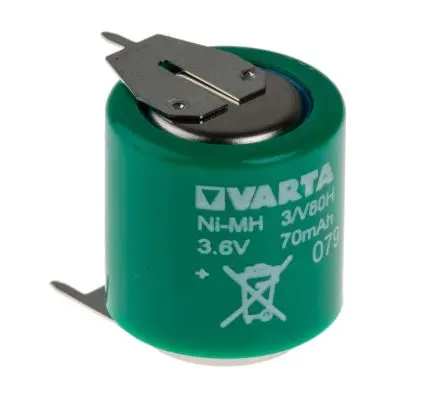 Produktfoto 1 von Varta NiMH Knopfzellen Akku, ø 15.5 mm 3.6 V / 80 mAh