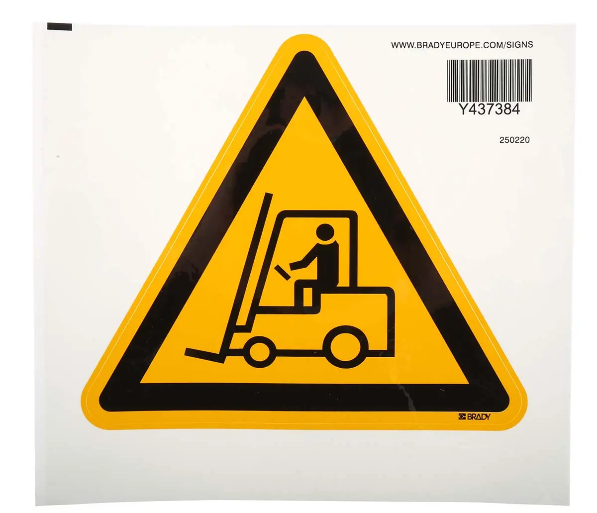 Produktfoto 1 von Brady Gefahren-Warnschild, Polyethylenterephthalat Selbstklebend 'Gabelstapler' 'Symbol', 173 mm x 200 mm
