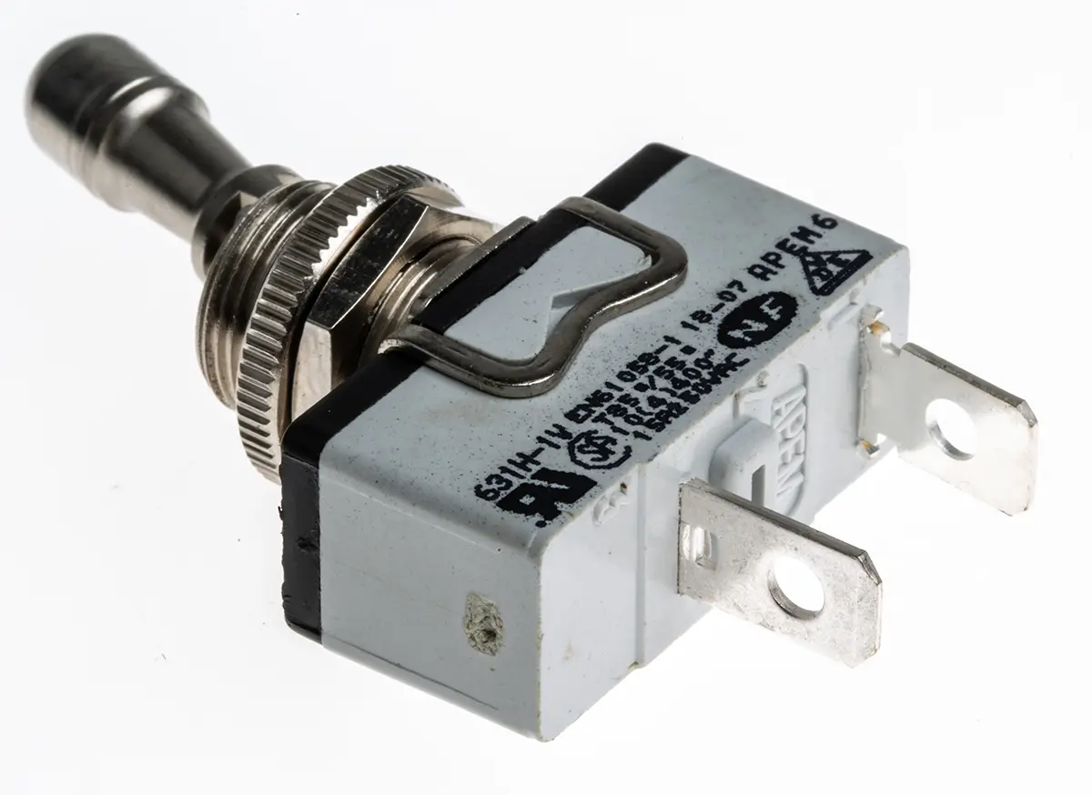 Produktfoto 1 von APEM Panel Kippschalter SPST, Ein-Aus, 24 V dc, 250 V ac, 10A, Stecker