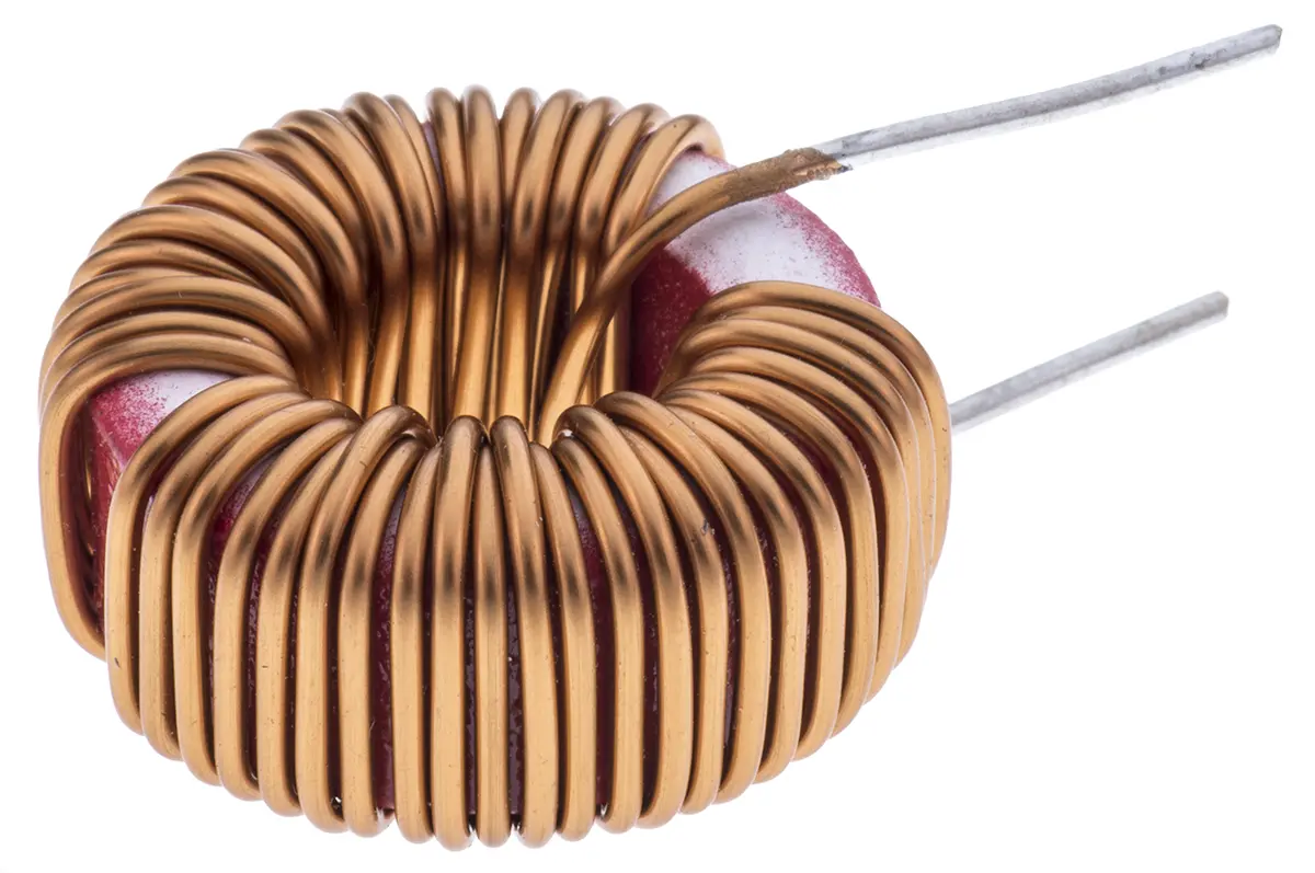 Produktfoto 1 von Wurth Elektronik WE-FI Speicherdrossel Induktivität, Sinterstahl-Kern, 150 μH, 6.1 A, Anschlusskabel / R-DC 45 mΩ, Ø