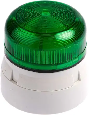 Produktfoto 1 von Klaxon Flashguard QBS Xenon Filament/Warnsummer Signalleuchte 24V ac Grün Oberfläche, Ø 85 mm x 81 mm IP67, IP65