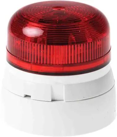 Produktfoto 1 von Klaxon Flashguard QBS LED Filament/Warnsummer, Dauer Signalleuchte 24V dc Rot Oberfläche, Ø 85 mm x 81 mm IP67, IP65