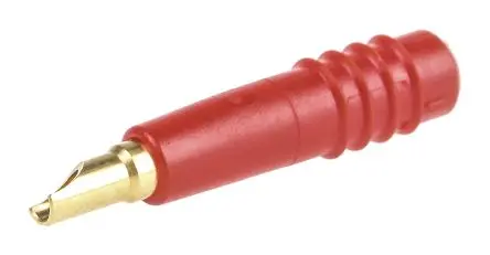 Produktfoto 1 von Staubli 1 mm Buchse Rot Prüfbuchse, Kontakt Gold, 30 V, 60V dc 6A Lot