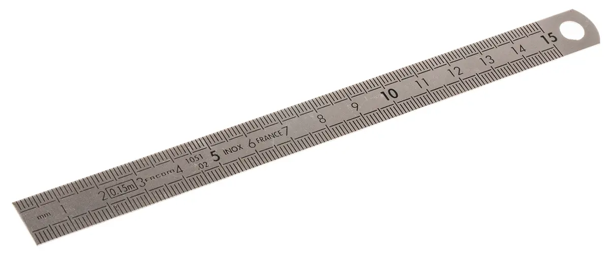Produktfoto 1 von Facom Edelstahl Lineal Metrisch Flexibel 150 mm x 13 mm