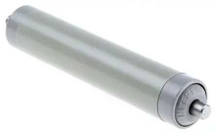 Produktfoto 1 von Interroll Kunststoff, Rund Transportrolle Ø 20 mm x 100 mm, Federbelastet Spindel 6 mm 90 N, Edelstahl 117mm