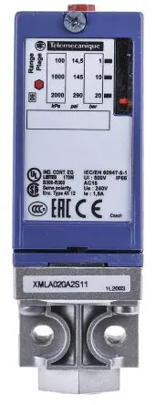 Produktfoto 1 von Telemecanique Sensors XMLA Feststehend Drucksensor 1 bar, Elektromechanisches Relais 20 bar