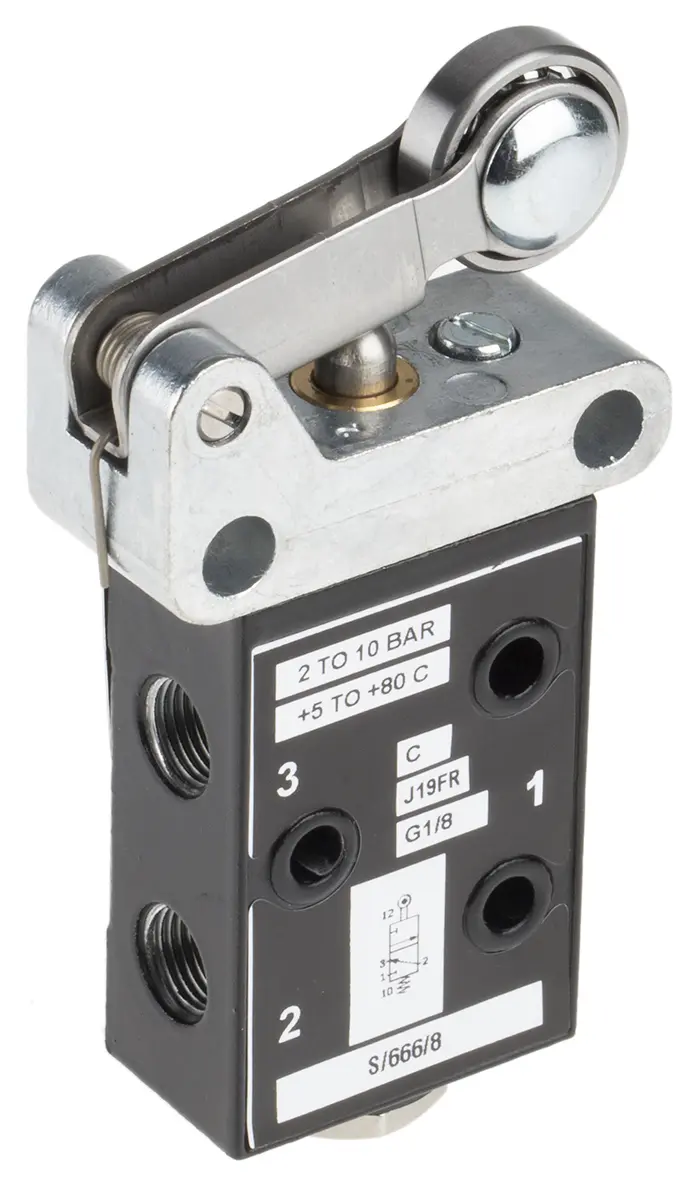 Produktfoto 1 von Norgren, Rollen Martonair Pneumatik-Steuerventil, manuell 1/8 in, Zinkdruckguss III B