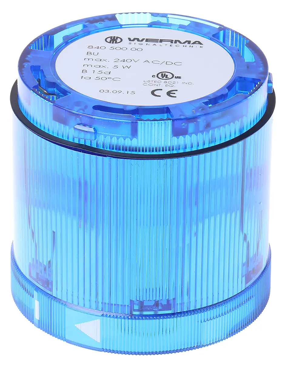 Produktfoto 1 von Werma KombiSIGN 70 840 Glühlampe Signalleuchte Dauer-Licht Blau, 12 → 230 V ac/dc, 70mm x 65.5mm