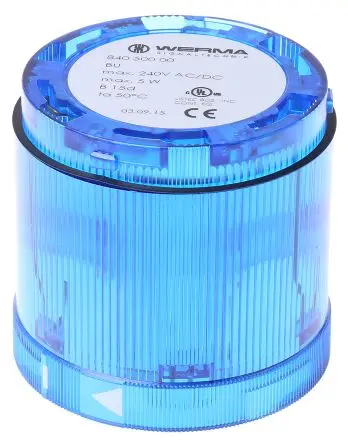 Produktfoto 1 von Werma 840 Blinken Signalleuchte Dauer-Licht 230V ac/dc Blau Wechselstrom/Gleichstrom IP54, 70 mm x 65.5 mm