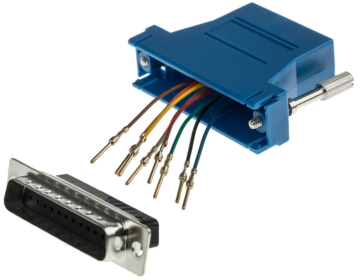 Produktfoto 1 von RS PRO Sub-D Adapter 25-Wege D-Sub Stecker Stecker RJ45 Buchse Buchse