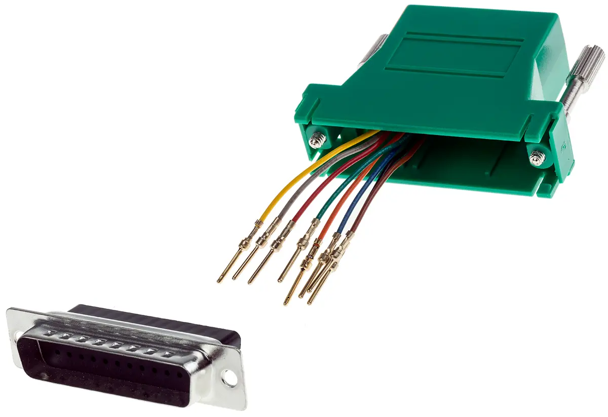 Produktfoto 1 von RS PRO Sub-D Adapter 25-Wege D-Sub Stecker Stecker RJ45 Buchse Buchse