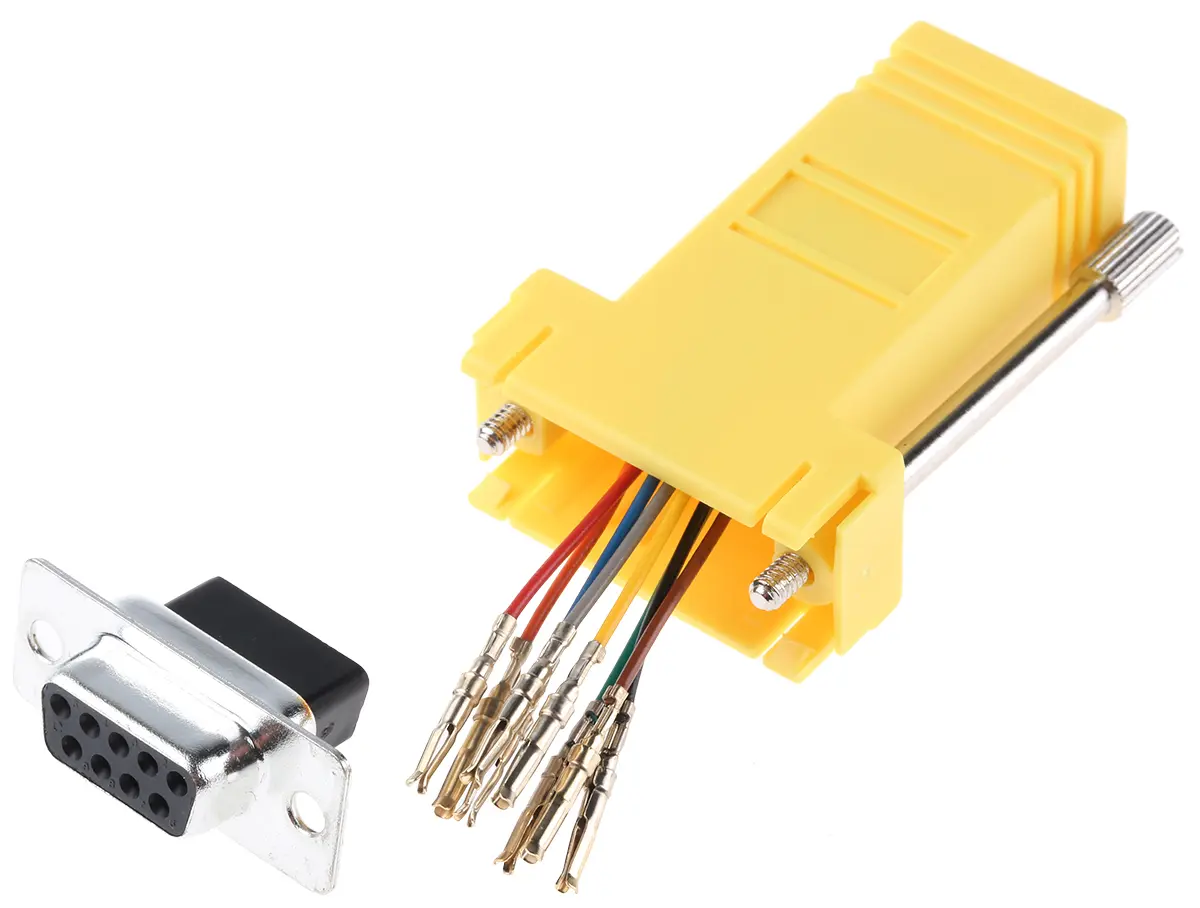 Produktfoto 1 von RS PRO Sub-D Adapter 9-Wege D-Sub Buchse Buchse RJ45 Buchse Buchse