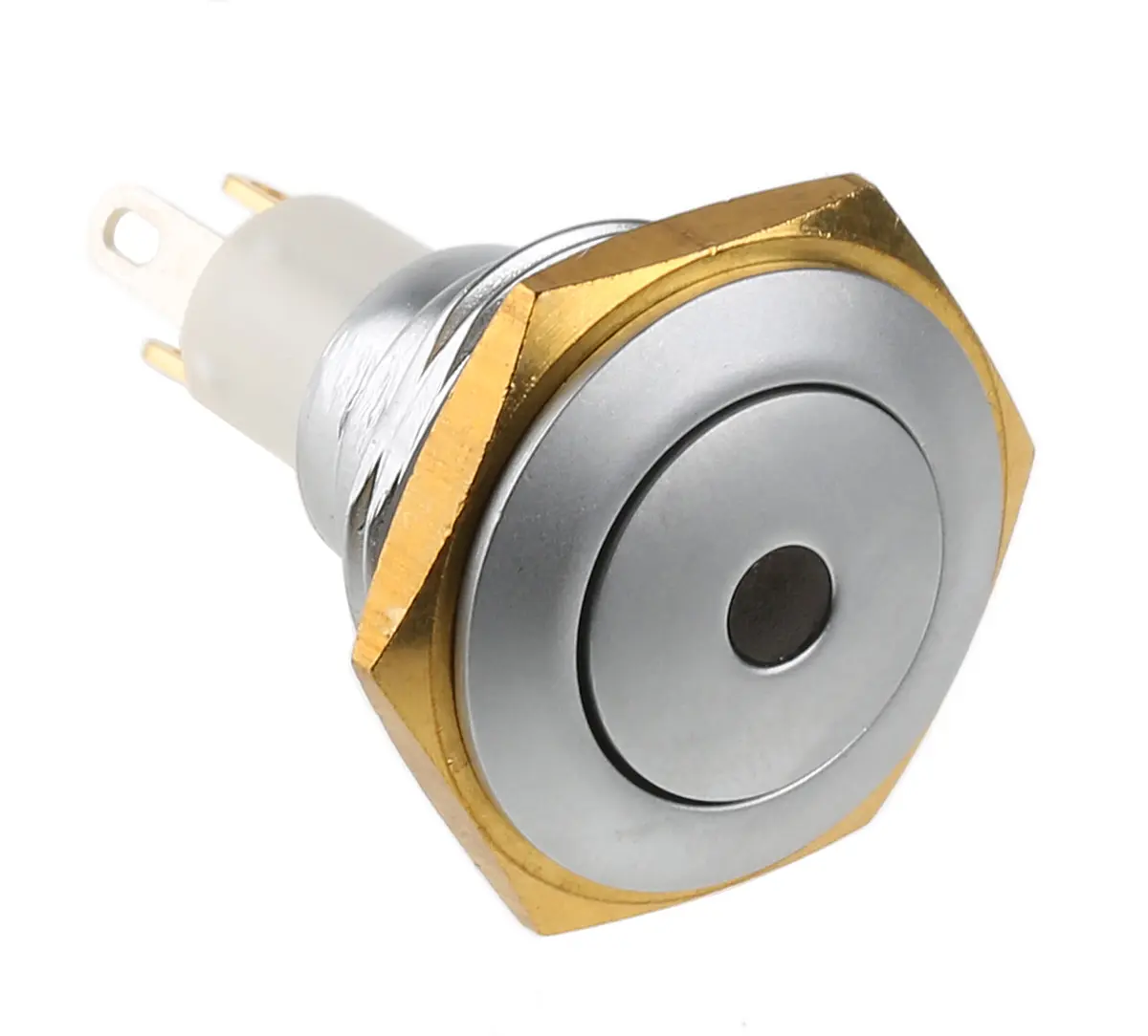 Produktfoto 1 von ITW 57 Miniaturdruckschalter Grün Beleuchtet Tastend Panel Ø 16.1 mm, SPST / 400mA 50 V dc 125 V ac, IP67