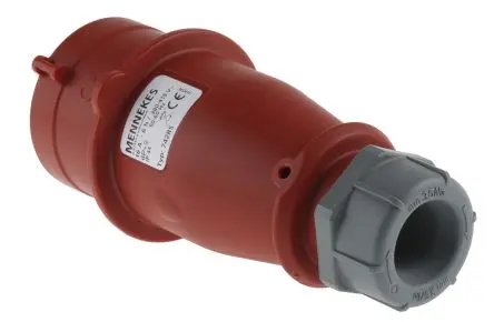 Produktfoto 1 von MENNEKES AM-TOP Leistungssteckverbinder Rot 7P, 400V, Kabel Gerade IP44 16A