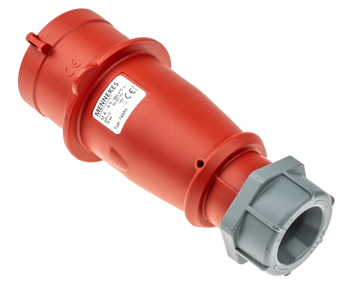 MENNEKES AM-TOP Leistungssteckverbinder Rot 7P, 400V, Kabel Gerade IP44 32A