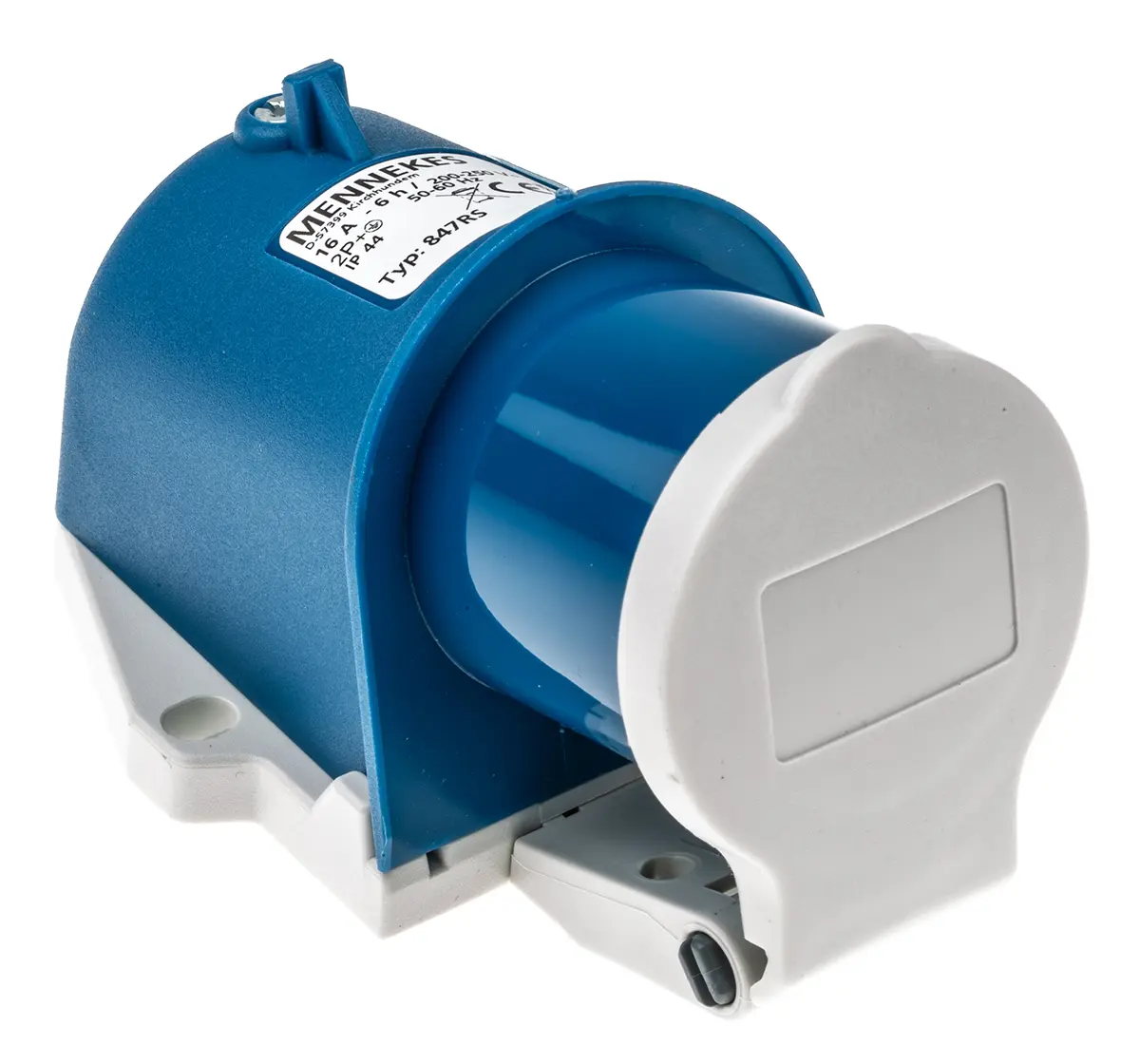 Produktfoto 1 von MENNEKES PowerTOP Leistungssteckverbinder Blau, 230V 3P / 16A, Wand IP44