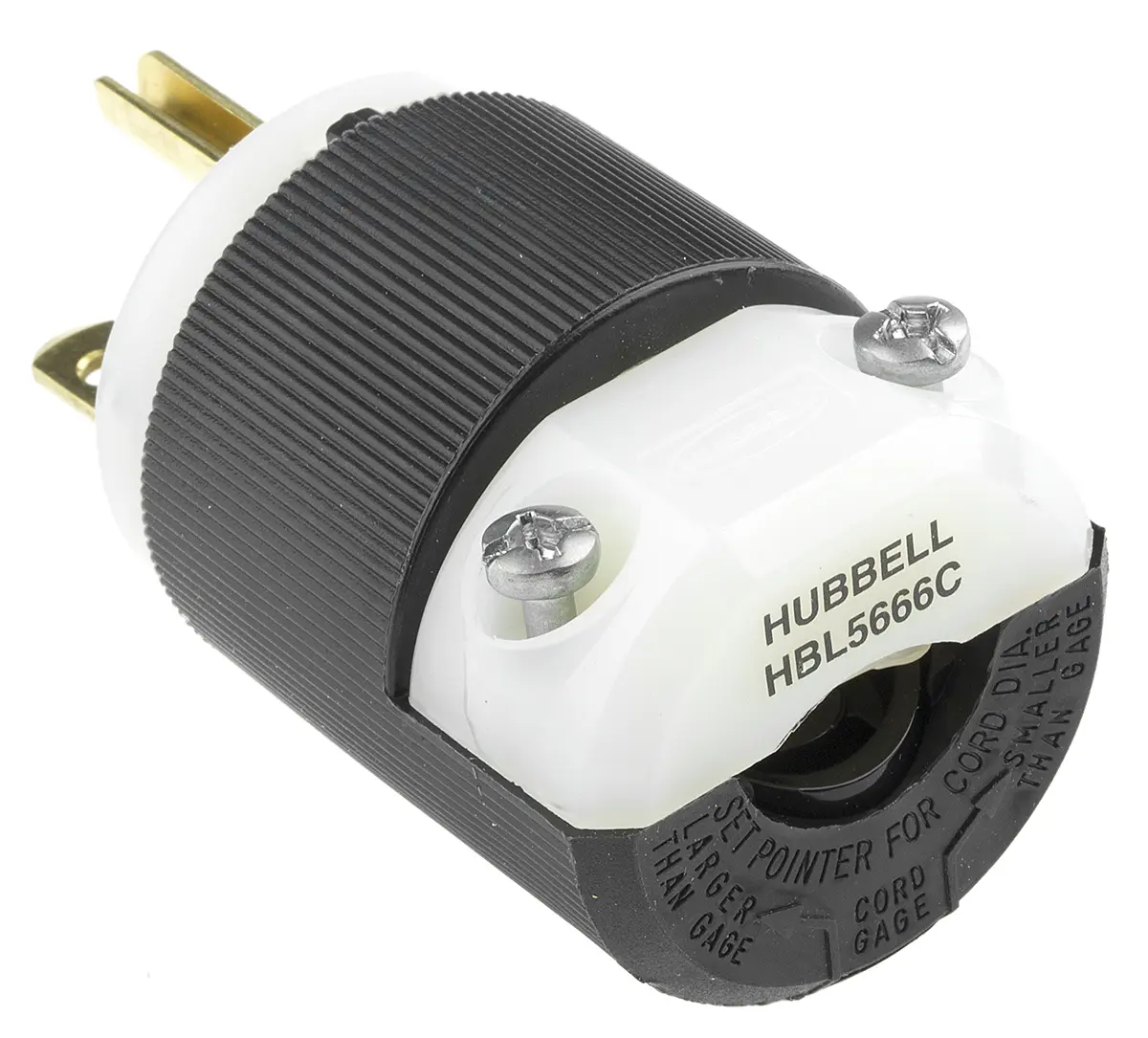 Produktfoto 1 von Hubbell Netzstecker Kabel, 2P+E, NEMA 6 - 15P, 250 V / 15A Schwarz, für USA