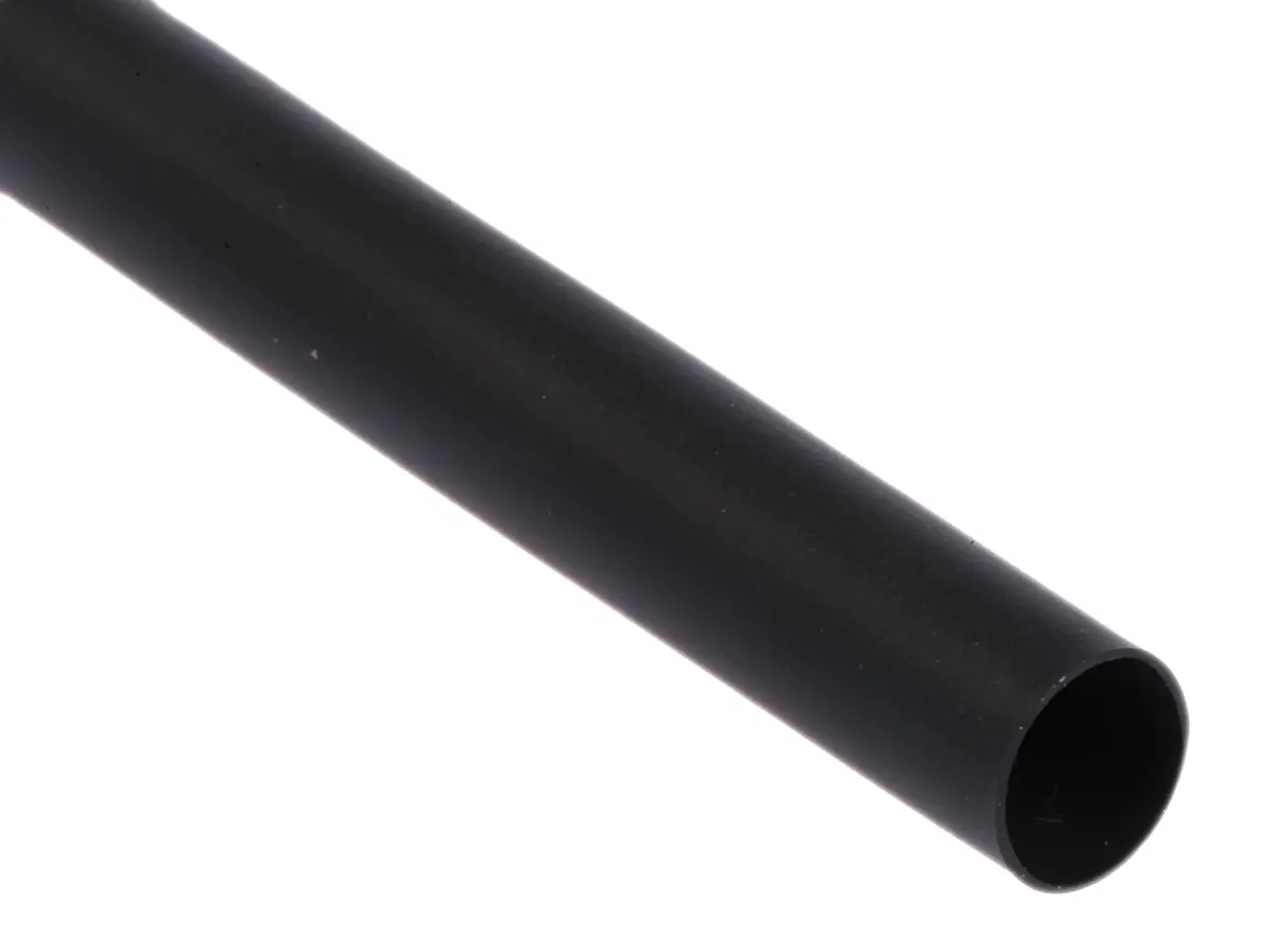 Produktfoto 1 von TE Connectivity ATUM Wärmeschrumpfschlauch, Polyolefin Schwarz, Ø 6 mm Schrumpfrate 3:1, Länge 1.2m