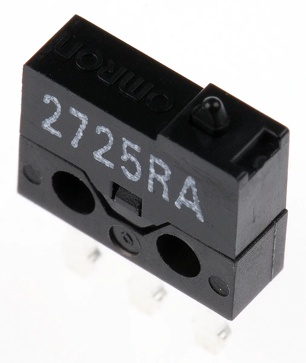 Produktfoto 1 von Omron Mikroschalter Stößel-Betätiger Lot, 1-poliger Umschalter, 30 V dc, 0.5A IP40 1.18N -15 °C - 70 °C