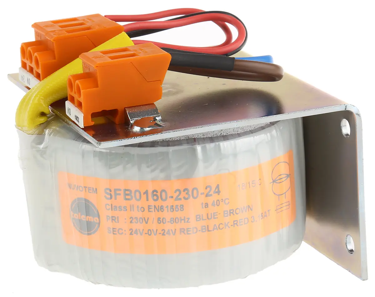 Produktfoto 1 von Nuvotem Talema Ringkerntransformator, Primär 230 V ac / Sekundär ±24 V ac 1 Ausg. 160 VA, 3.333A 1.5 kg 60 Hz 50 Hz
