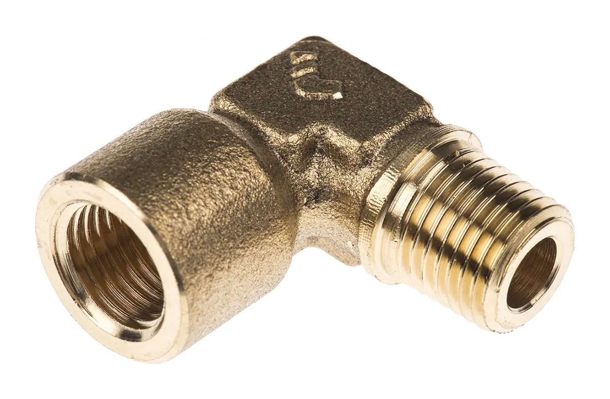 Produktfoto 1 von Legris Pneumatik-Fitting Messing-Rohrfitting Winkelstück 90° Mit Gewinde Mit Gewinde 6.35 mm Stecker Buchse Messing 6.35