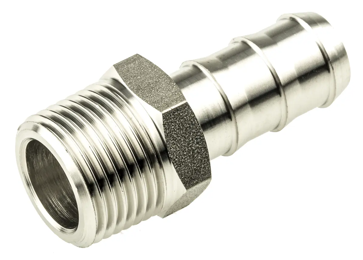 Produktfoto 1 von Legris Pneumatik-Fitting Edelstahl-Rohrfitting Adapter Gerade x Stecker Mit Gewinde 3/8 in x Stecker 39 mm