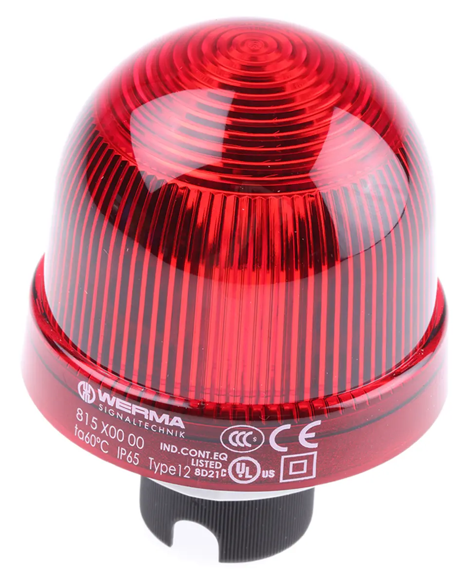 Produktfoto 1 von Werma EM 815 Glühlampe Dauer Signalleuchte Rot, 12 → 230 V AC/DC, Ø 75mm x 97mm