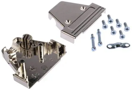 Produktfoto 1 von MH Connectors MHTRI-M D-Sub-Gehäuse Abgewinkelt, Gerade, 25-polig, D: D-Sub-Gehäuse Zugentlastung, Silber, Größe B, aus