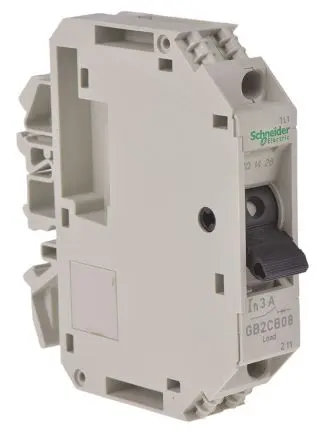 Produktfoto 1 von Schneider Electric TeSyS GB2 Thermischer Schutzschalter, 1-polig, TeSys DIN-Hutschiene, 3A, / 1.5 kA, Thermomagnetisch