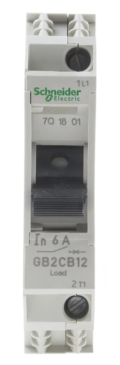 Schneider Electric GB2 Thermischer Überlastschalter / Thermischer Geräteschutzschalter, 1-polig, 6A, 277 V ac, 415V ac