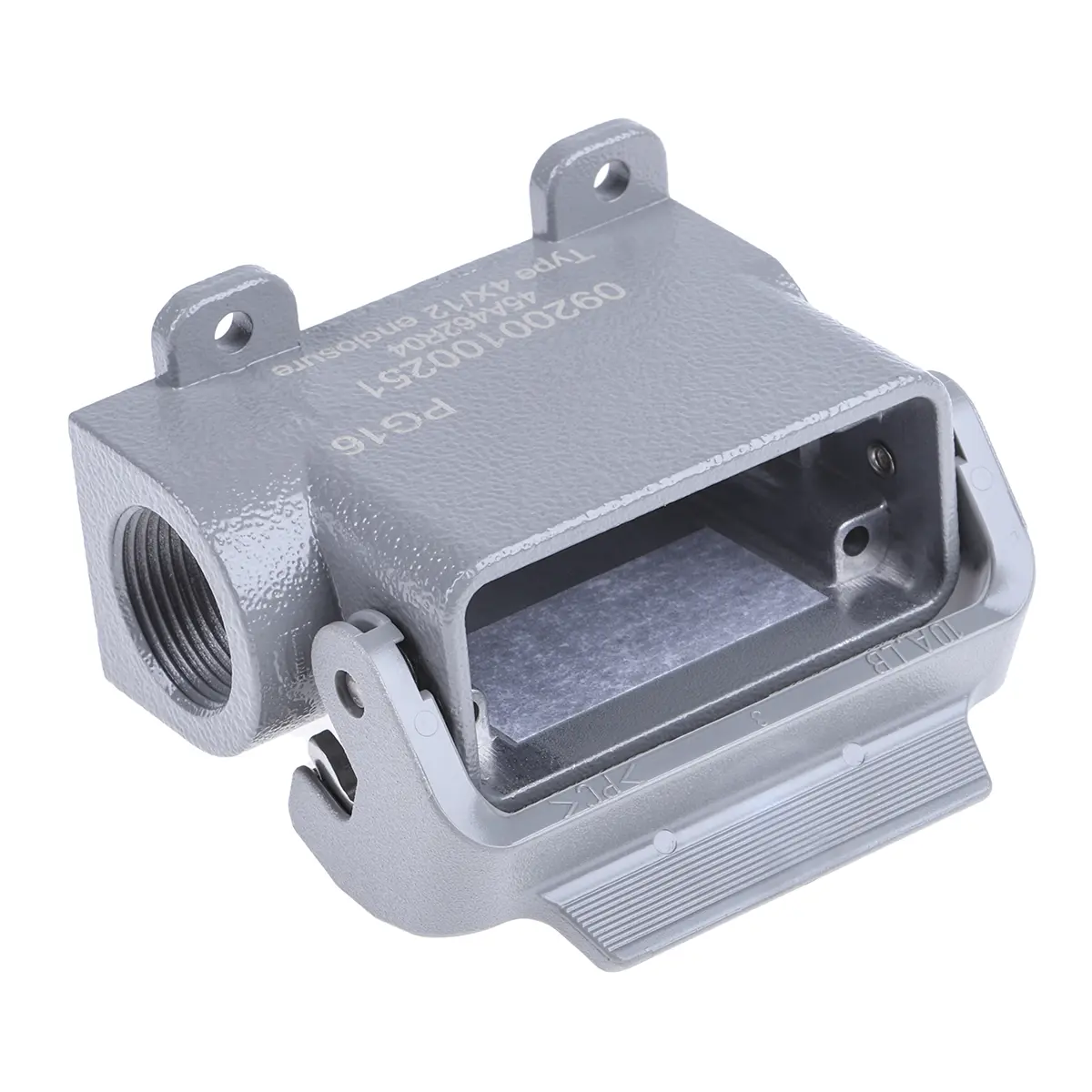 Produktfoto 1 von HARTING Han A Gehäuse für robusten Stromversorgungsstecker 1 Hebel 1, SMD 10A Steckverbindergehäuse, IP65