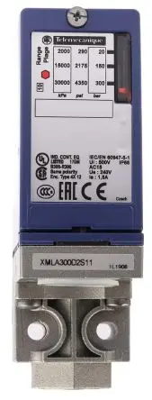Produktfoto 1 von Telemecanique Sensors XMLA Differenzial Drucksensor 20 bar, Relais 300 bar, für Hydraulikflüssigkeit