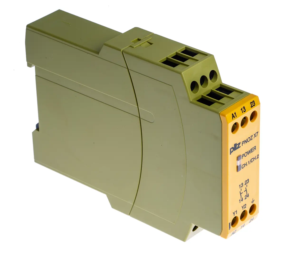 Produktfoto 1 von Pilz PNOZ X7 Sicherheitsrelais, 110V ac, 1-Kanal, 2 Sicherheitskontakte Not-Aus, 2 ISO 13849-1, Automatisch, Manuell,