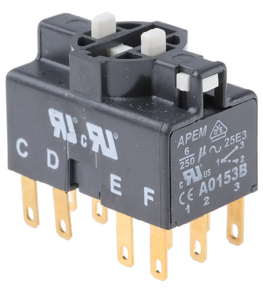 Produktfoto 1 von APEM A01 Drucktaster-Kontaktblock 4CO für Serie A01