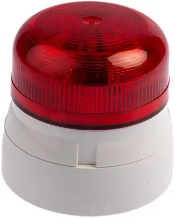 Produktfoto 1 von Klaxon Flashguard QBS LED Filament/Warnsummer Signalleuchte 24V dc Rot Oberfläche, Ø 85 mm x 81 mm IP67, IP65